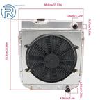 3 Row Aluminum Radiator with Fan Shroud for Ford Mustang Comet Falcon V8 (1963–1966)