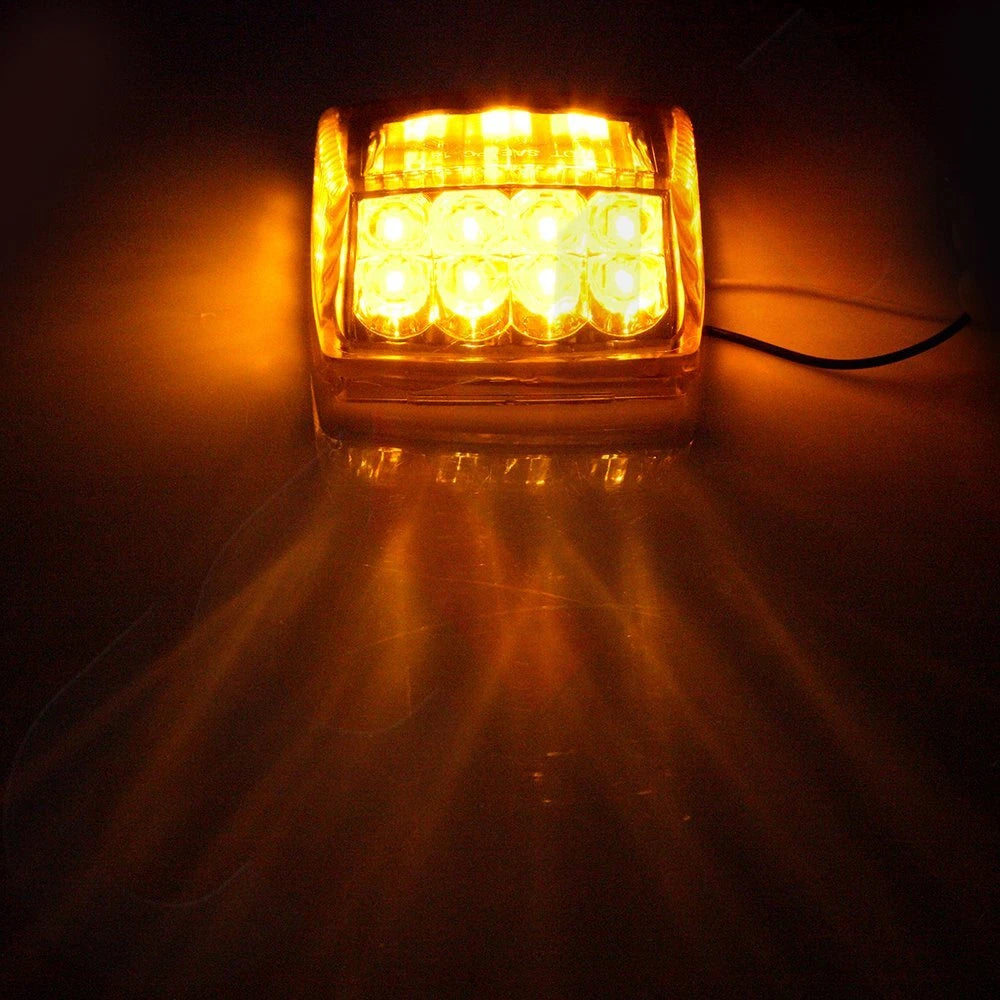 5X Amber Cab Marker Roof Lights with Reflector for Kenworth Peterbilt