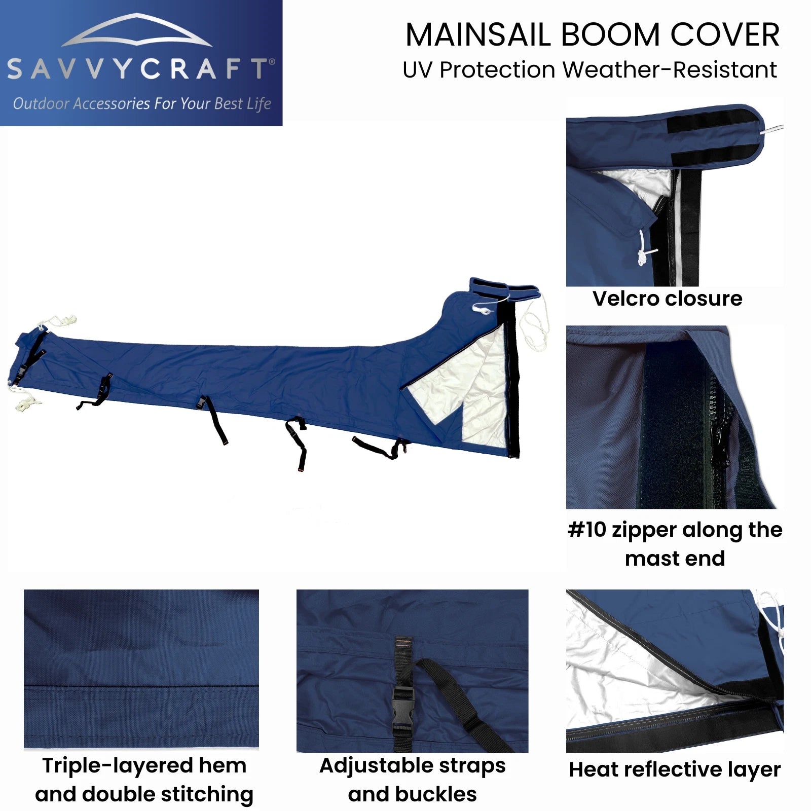 Waterproof Sailboat Mainsail Boom Cover for Sailboats