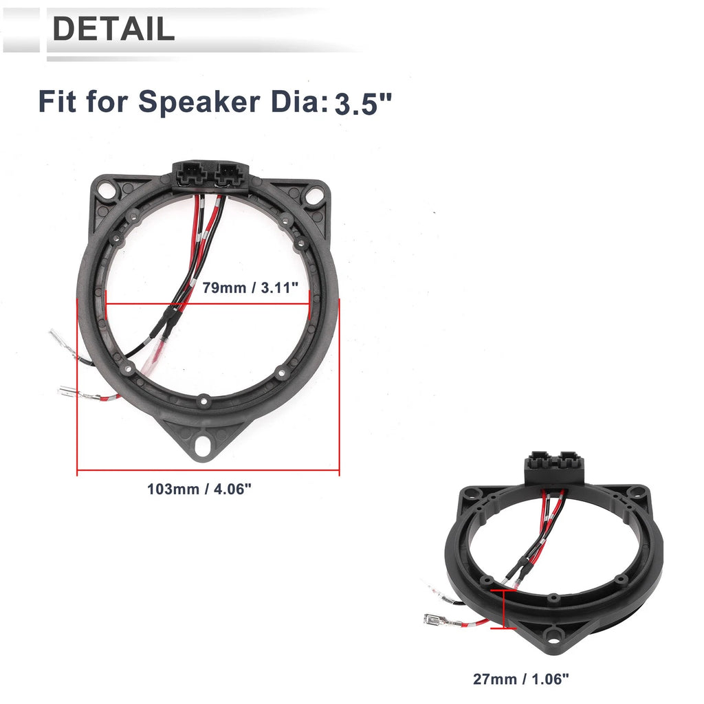 Set of 2 Speaker Spacer Rings for BMW 3.5" 