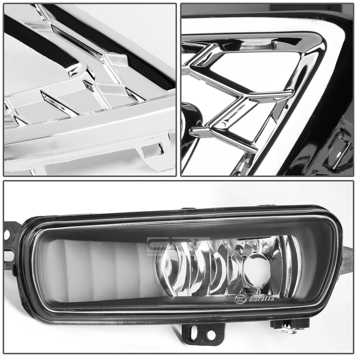 Chrome Bezel LED DRL Turn Signal Fog Light Lamps for Ford Focus (2015–2018)