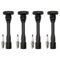 Set of 4 NGK V-Power Spark Plugs & Denso Coil Boots for Eclipse Lancer Outlander (L4)