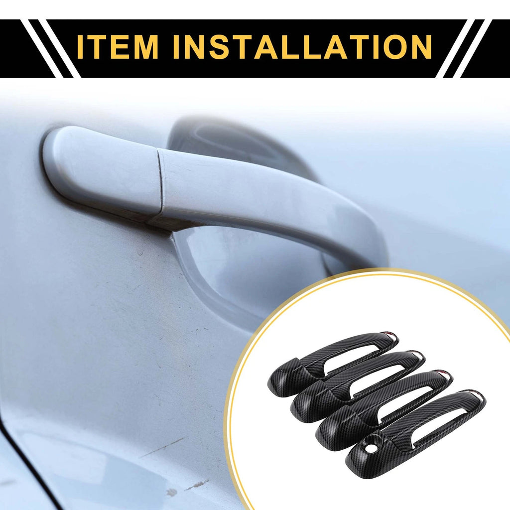 Set of 4 Exterior Door Handle Covers for Dodge Ram 1500  Carbon Fiber
