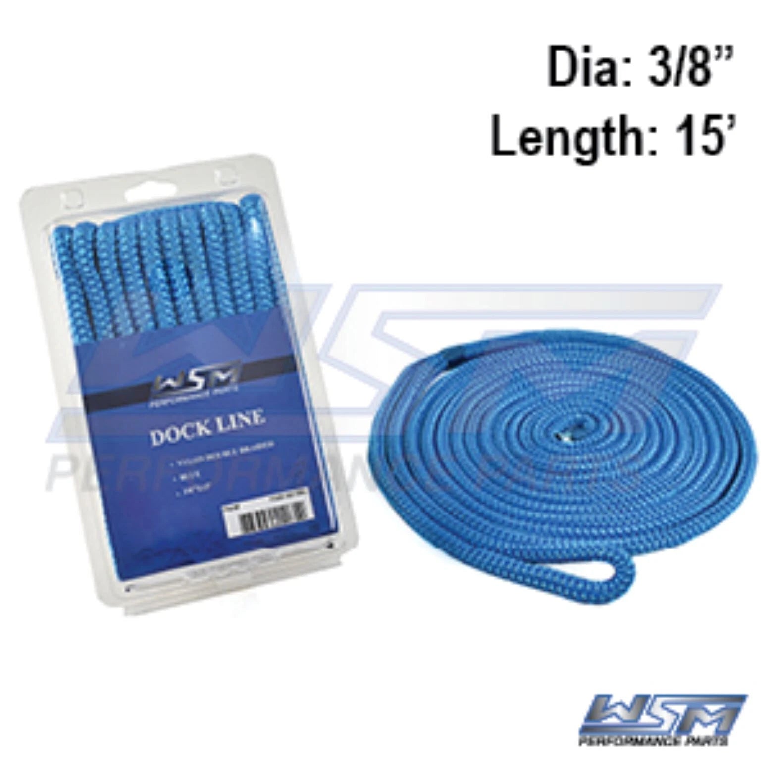 Dock Line 3/8" x 15' Nylon for WSM (1000-3815BL)