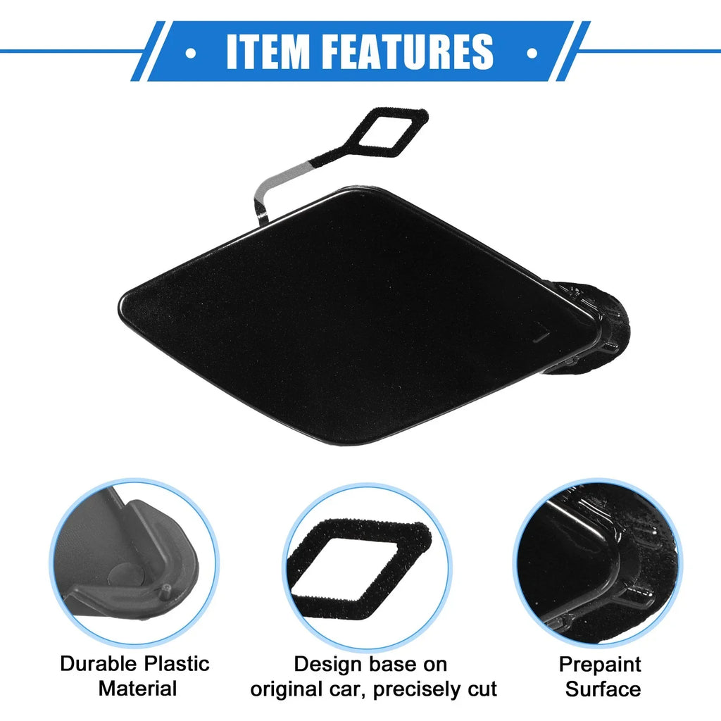Front Right Tow Hook Eye Hole Cover Plastic Black for BMW 320i (2013-2018)