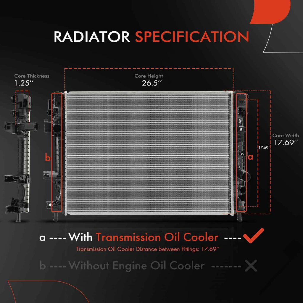 Aluminum Radiator for Lincoln MKZ Ford Fusion (2017–2020) Turbocharged