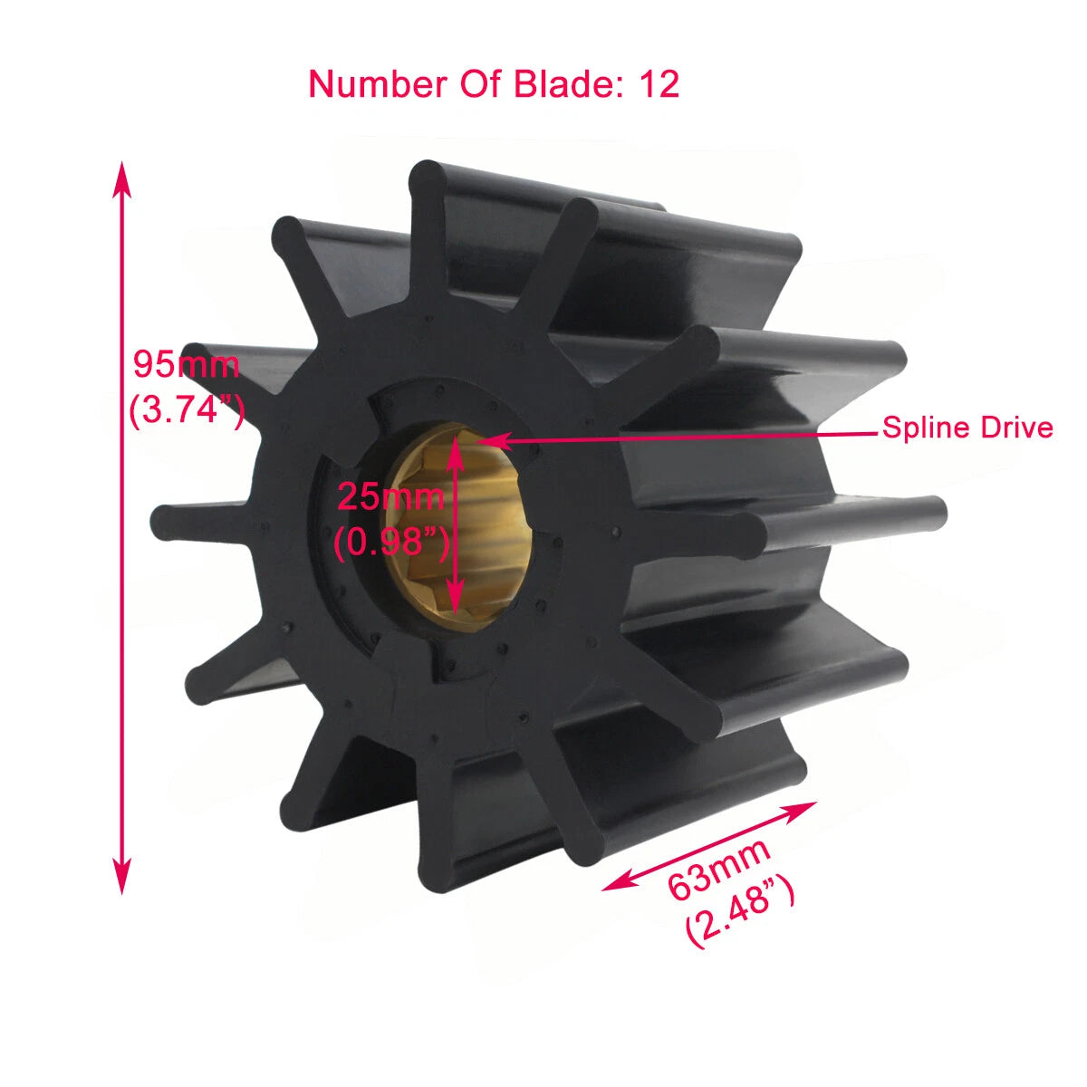 Sea Water Pump Impeller Kit for Jabsco 17935-0001-P Johnson 09-819B-1