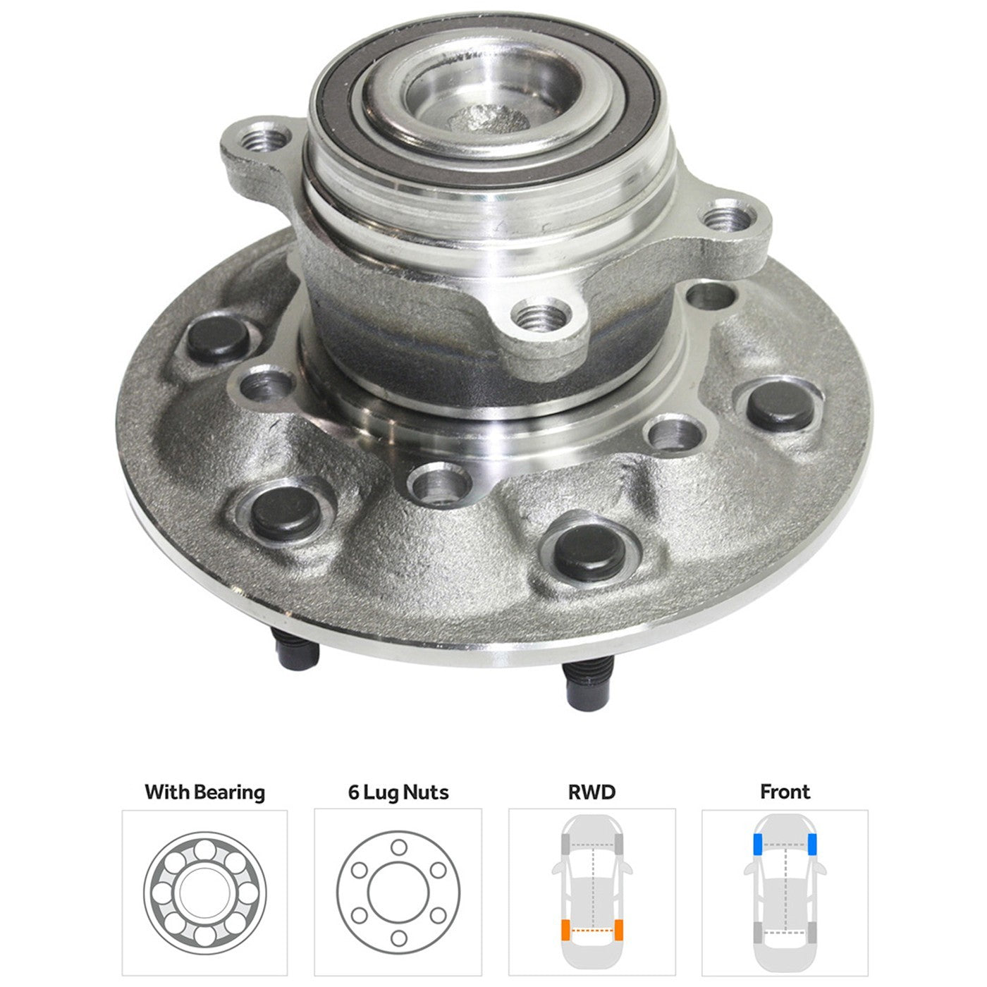 Wheel Hub for Chevrolet Colorado (2009–2012) Front Left/Right with Bearing RWD