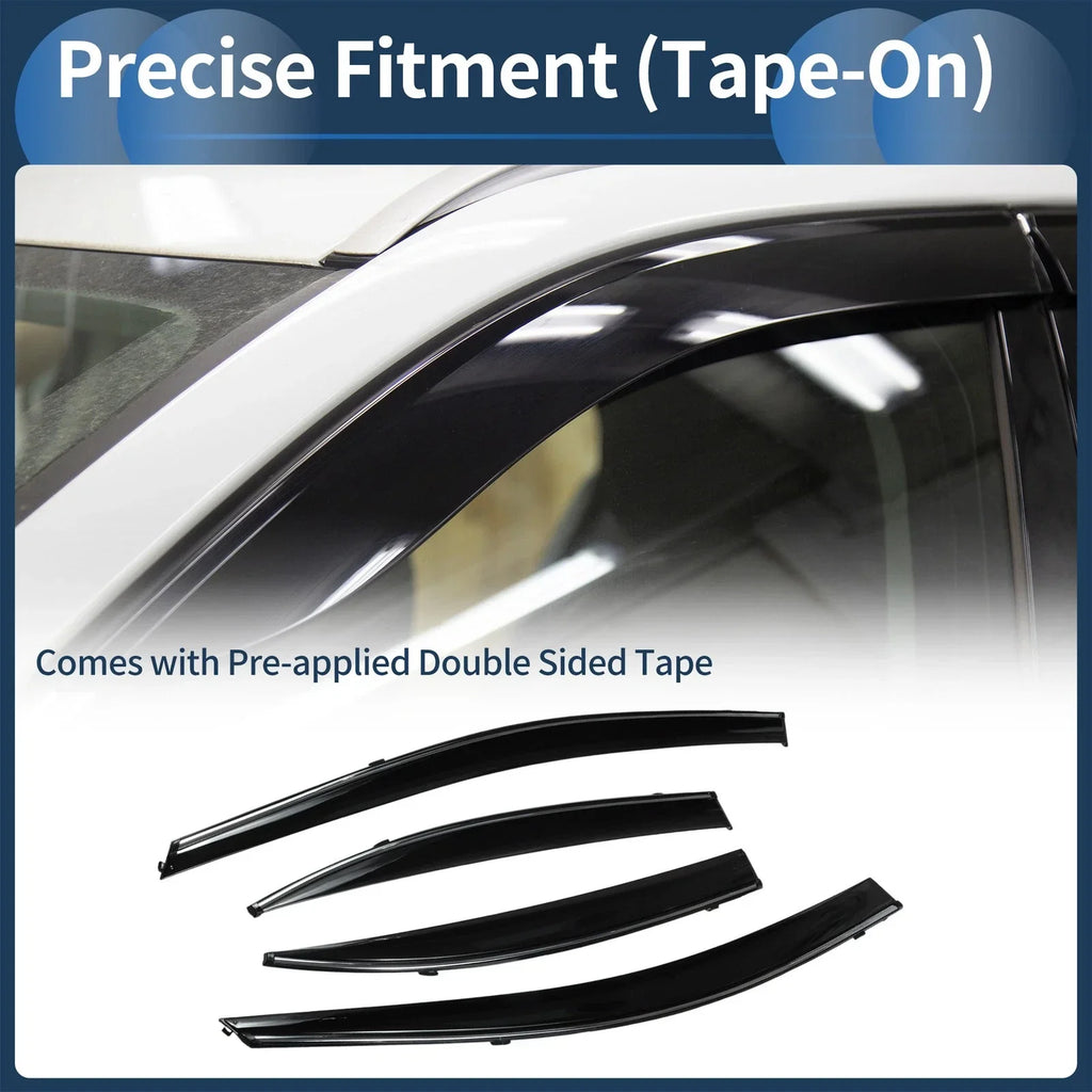 Window Deflectors for Honda Civic Sedan 2012 (2012) - Side Window Vent Visors Black