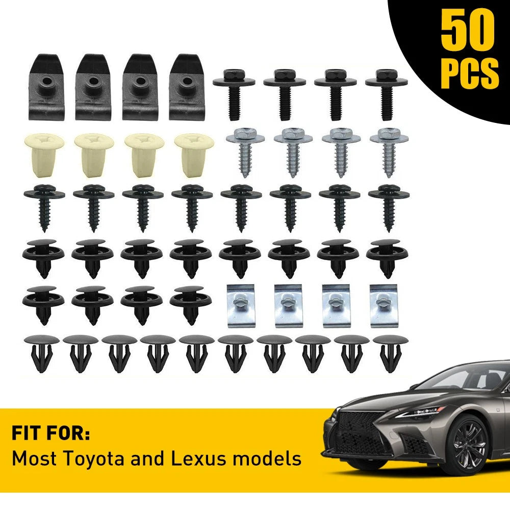 50pcs Bumper Retainer Clips for Toyota Lexus Scion 