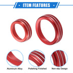 Set of 4 AC Audio Volume Tune Switch Knob Ring Covers for Ford F150 (2021–2023) Red