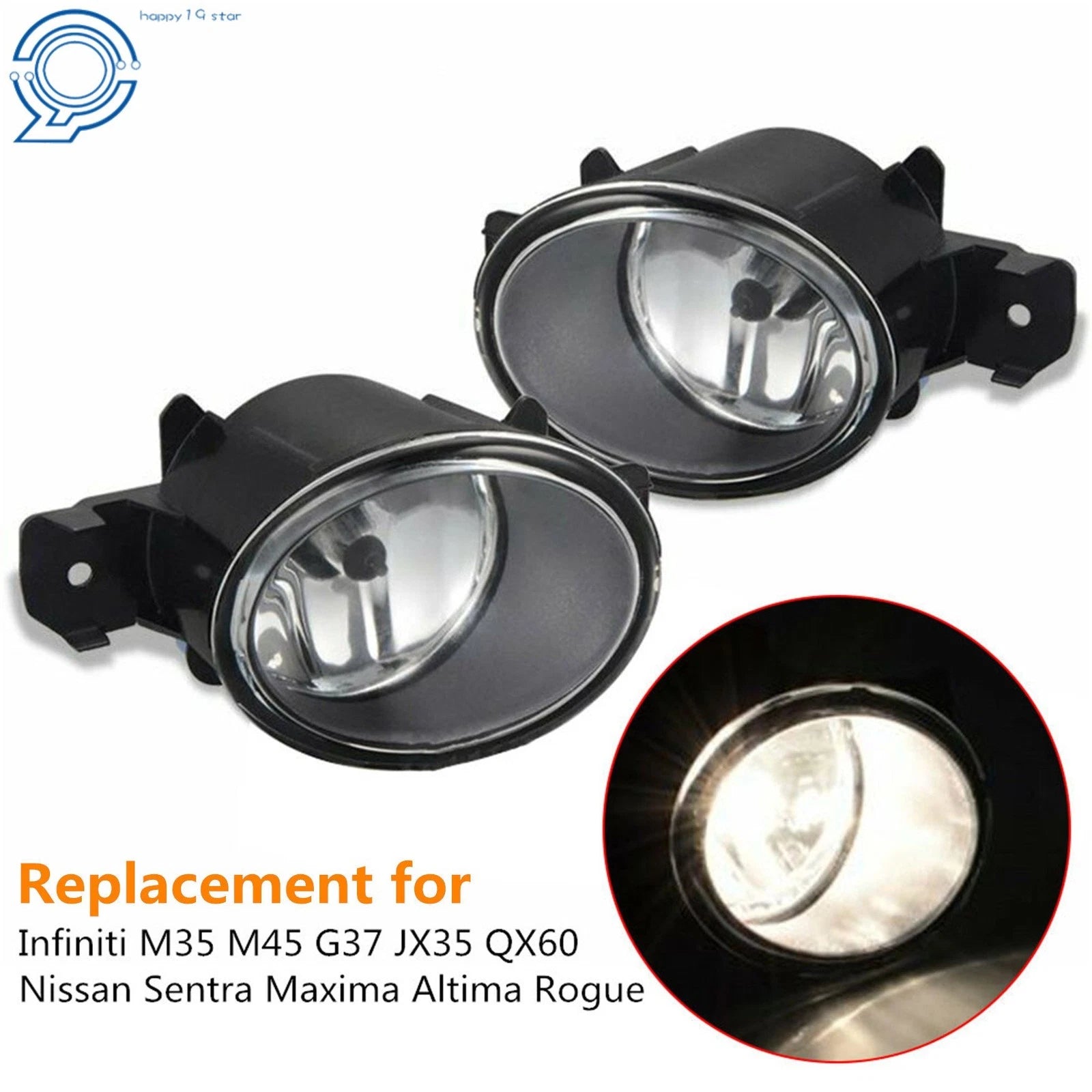 Replacement Fog Light Assembly H11 for Nissan Altima Sentra Infiniti (Pair)