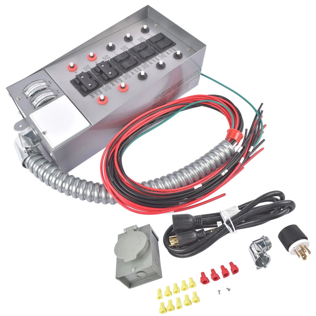 Transfer Switch Kit for Generator (10 Single Pole, 5 Double Pole, 120V)