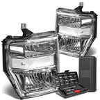 Pair Chrome Clear Corner Headlight Lamps for Ford Super Duty (2008–2010)