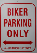 Biker Parking Only Sign for Motorcycle (Plastic)