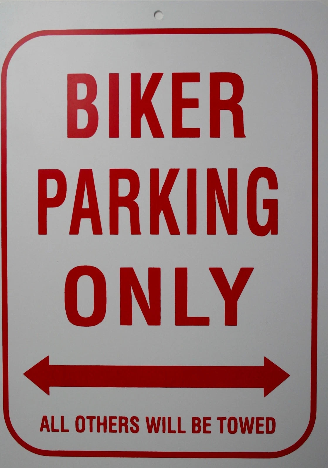 Biker Parking Only Sign for Motorcycle (Plastic)
