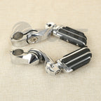 1-1/4" Short Angled Mount Highway Engine Guard Footpegs for Harley Touring