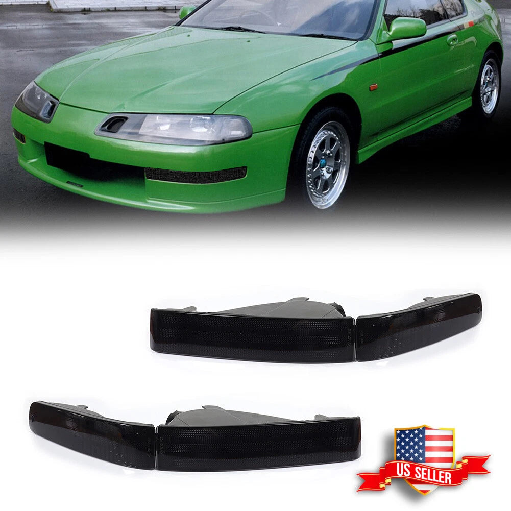 Set of 4 Smoked Front Bumper Marker Signal Lights for Honda Prelude (1992–1996)