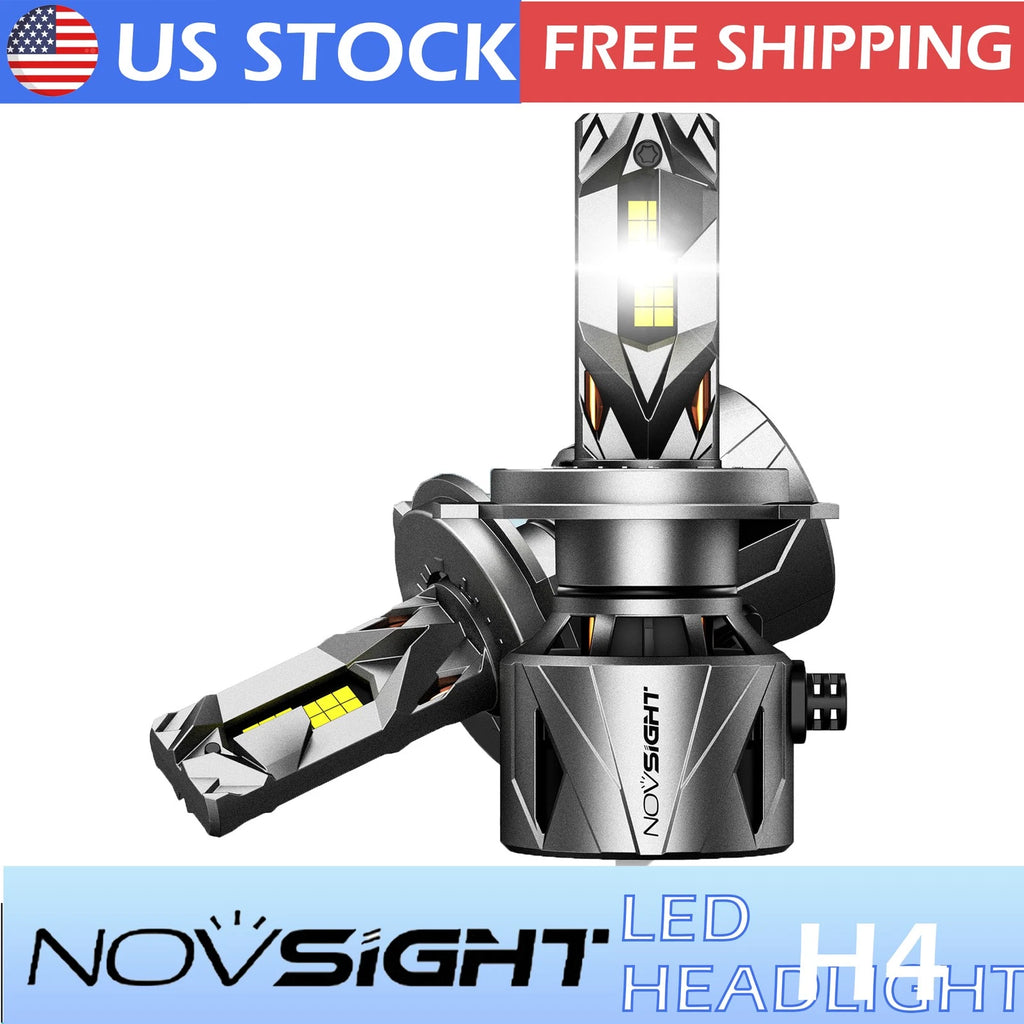 2X 9003 H4 LED Headlight Bulbs for NOVSIGHT (60000LM, 6500K)