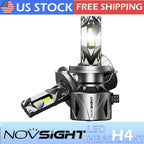2X 9003 H4 LED Headlight Bulbs for NOVSIGHT (60000LM, 6500K)