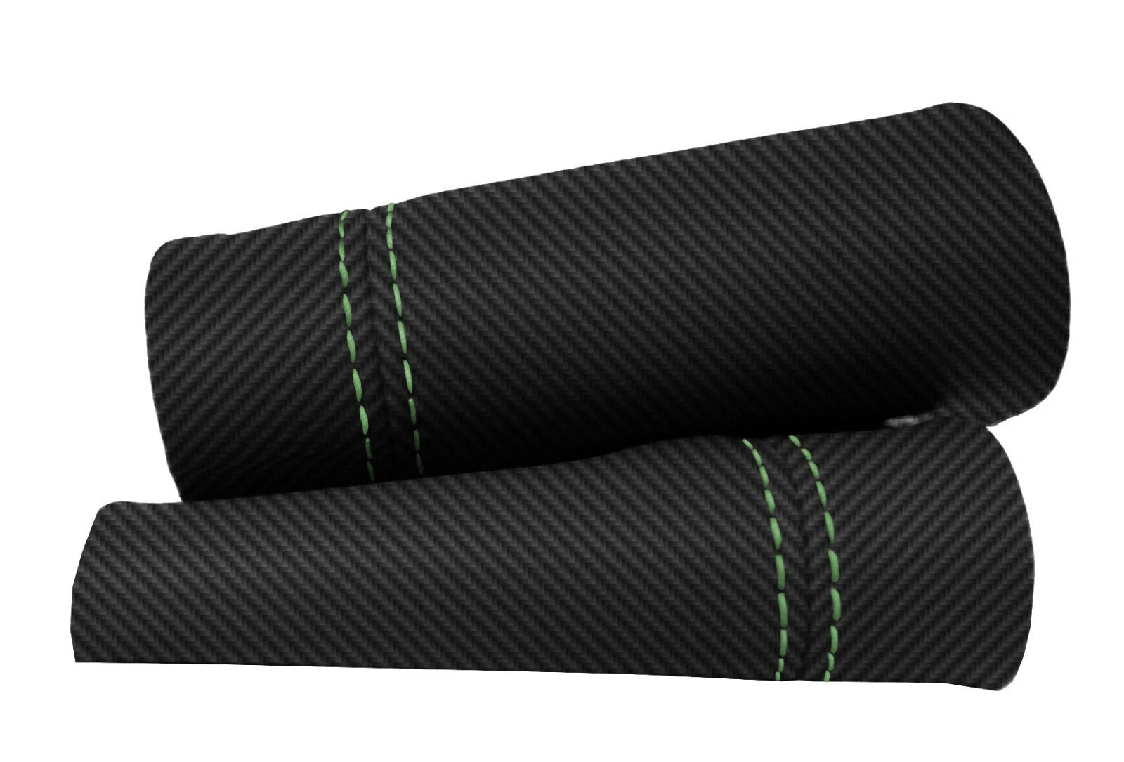 Door Panel Insert PVC Carbon Cover for Ford Mustang (2015–2020) Green Stitch