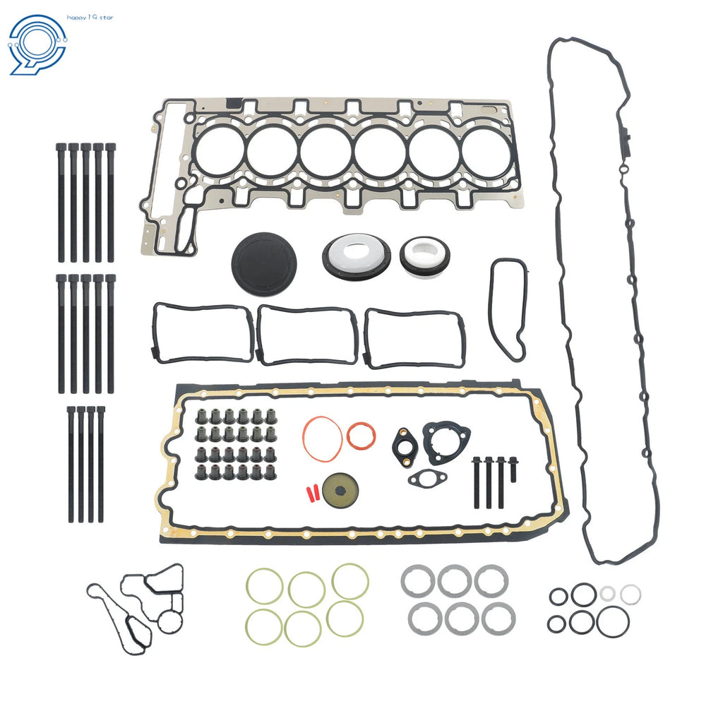 N55 3.0L Engine Overhaul Gasket Seals Kit & Head Bolts for BMW X3 X5 E90 F30 F10 (2007–2019)