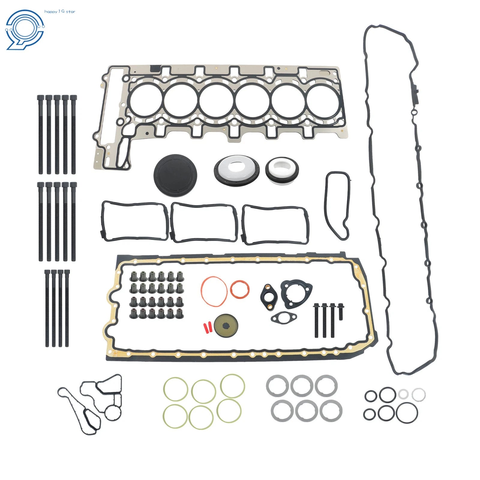 N55 3.0L Engine Overhaul Gasket Seals Kit & Head Bolts for BMW X3 X5 E90 F30 F10 (2007–2019)