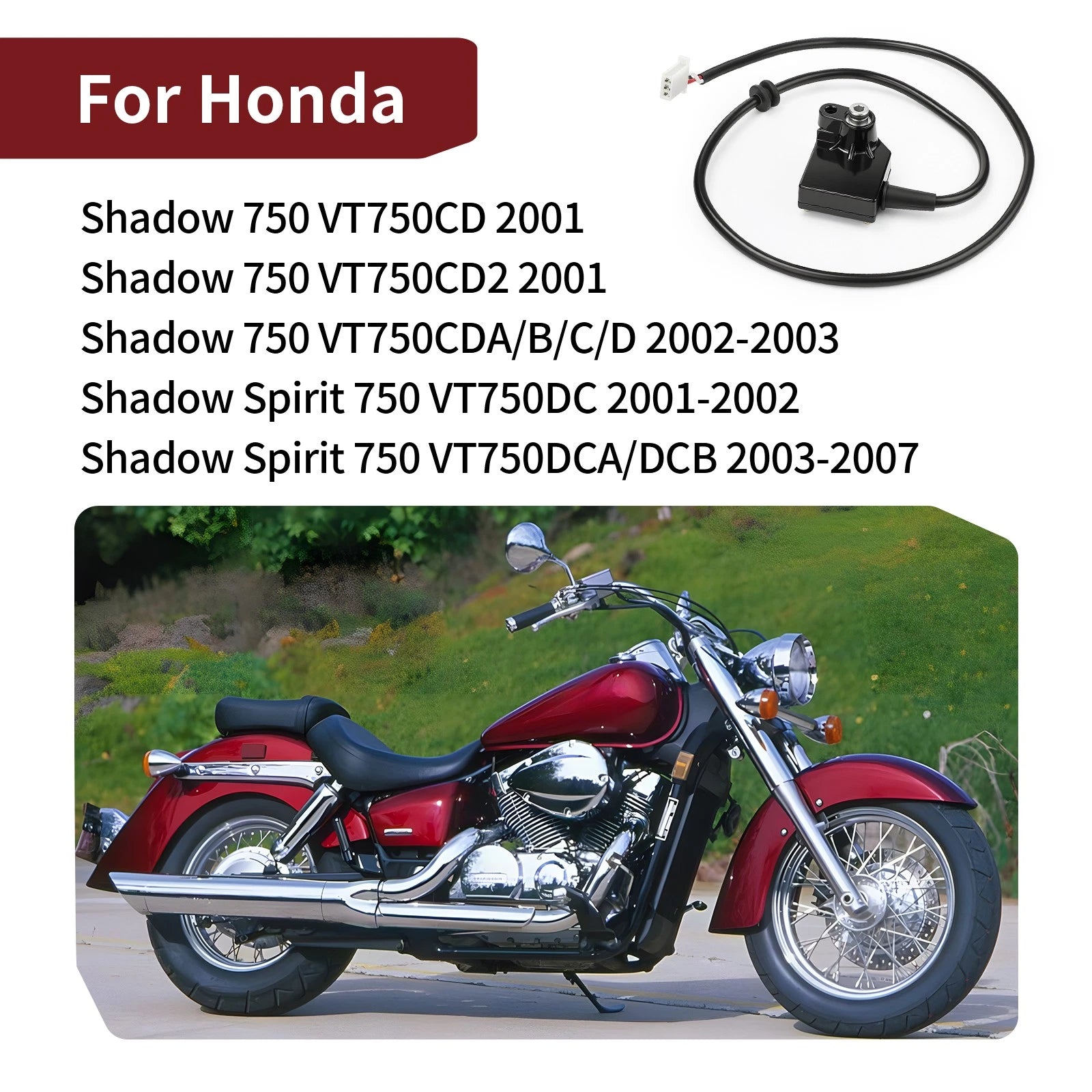 Speed Sensor 37700-MBA-611 for Honda Shadow VT750CD VT750DC (2001–2007)