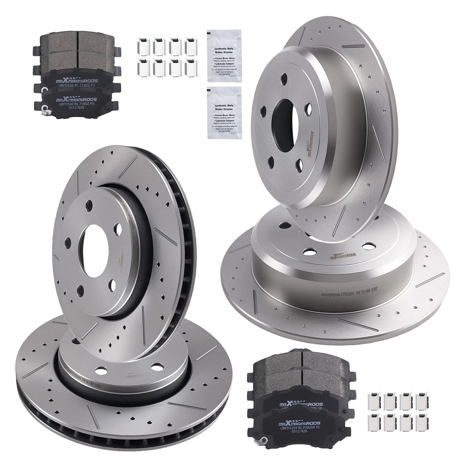 Brake Rotors and Pads Kit for Jeep Wrangler (2007–2017) D1273 D1274