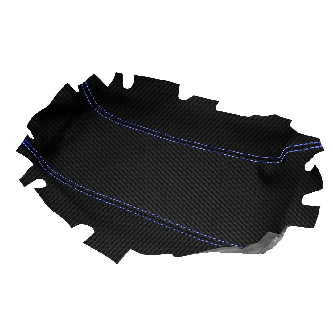 Console Armrest Cover for Honda Civic (2012–2015) PVC Carbon Fiber Blue Stitch