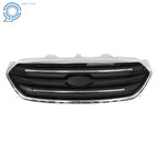 Front Upper Grille for Ford Taurus (2013-2019) Matte Black with Chrome Trim