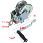 1600lbs Hand Winch for Boats with 10m Cable (Manual)
