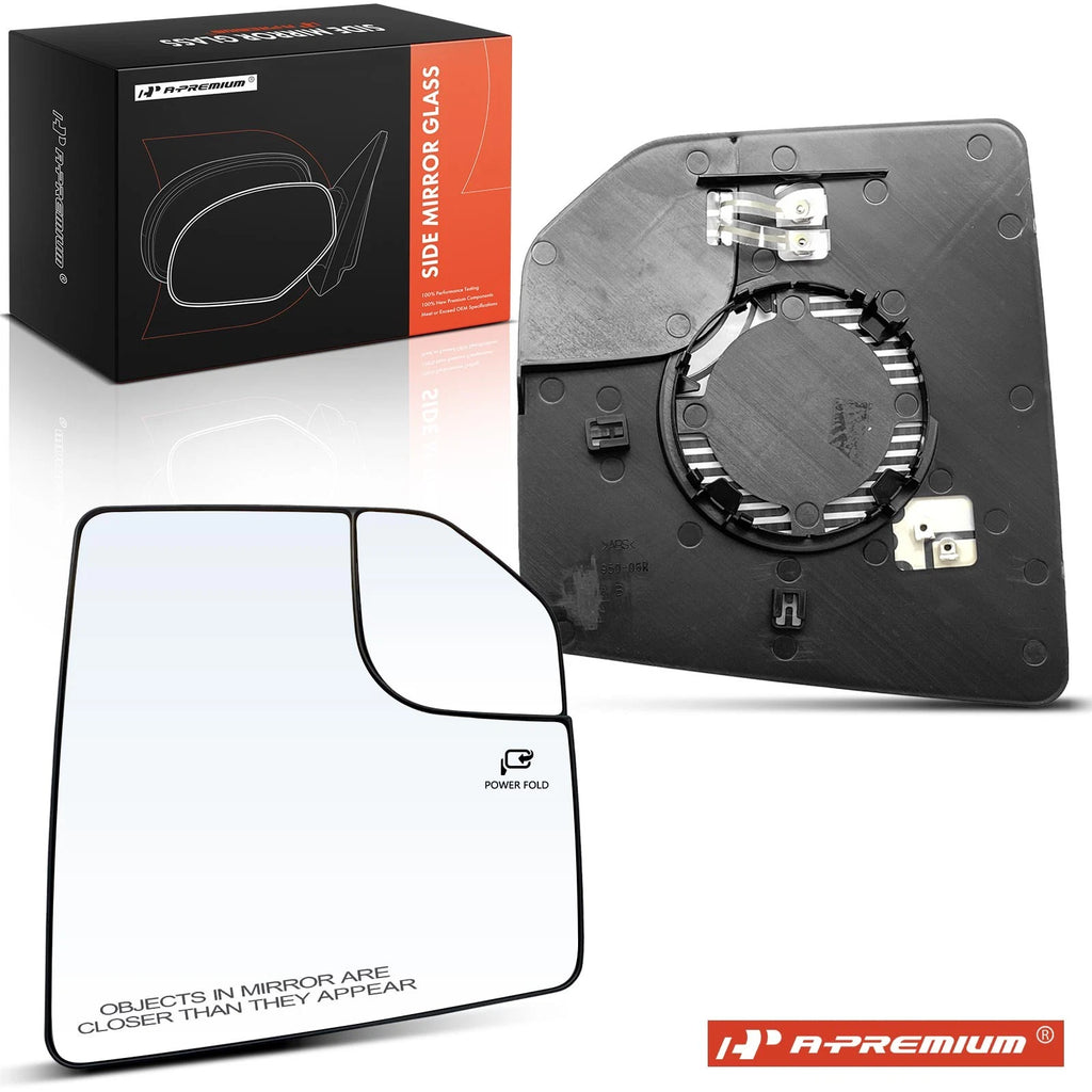 Passenger Power Mirror Glass with Spotter & Heated for Ford F-150 