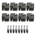Set of 8 Ignition Coils & U-Groove Spark Plugs for Jaguar XJ8 (1998–2009)