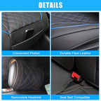 Set of 5 Front Rear Seat Covers for Ford F-150  Black Blue