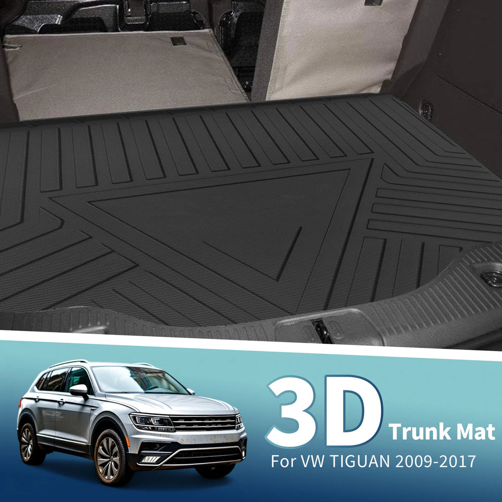 Flat Face Cargo Liner Rear Trunk Mat for Volkswagen Tiguan (2009–2017) TPE
