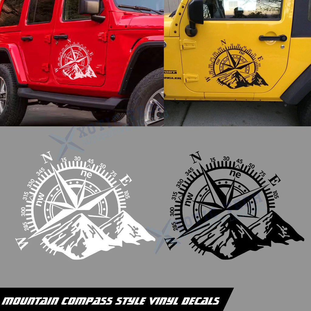 Compass Mountain Car Hood Stickers for Truck (Waterproof Vinyl)