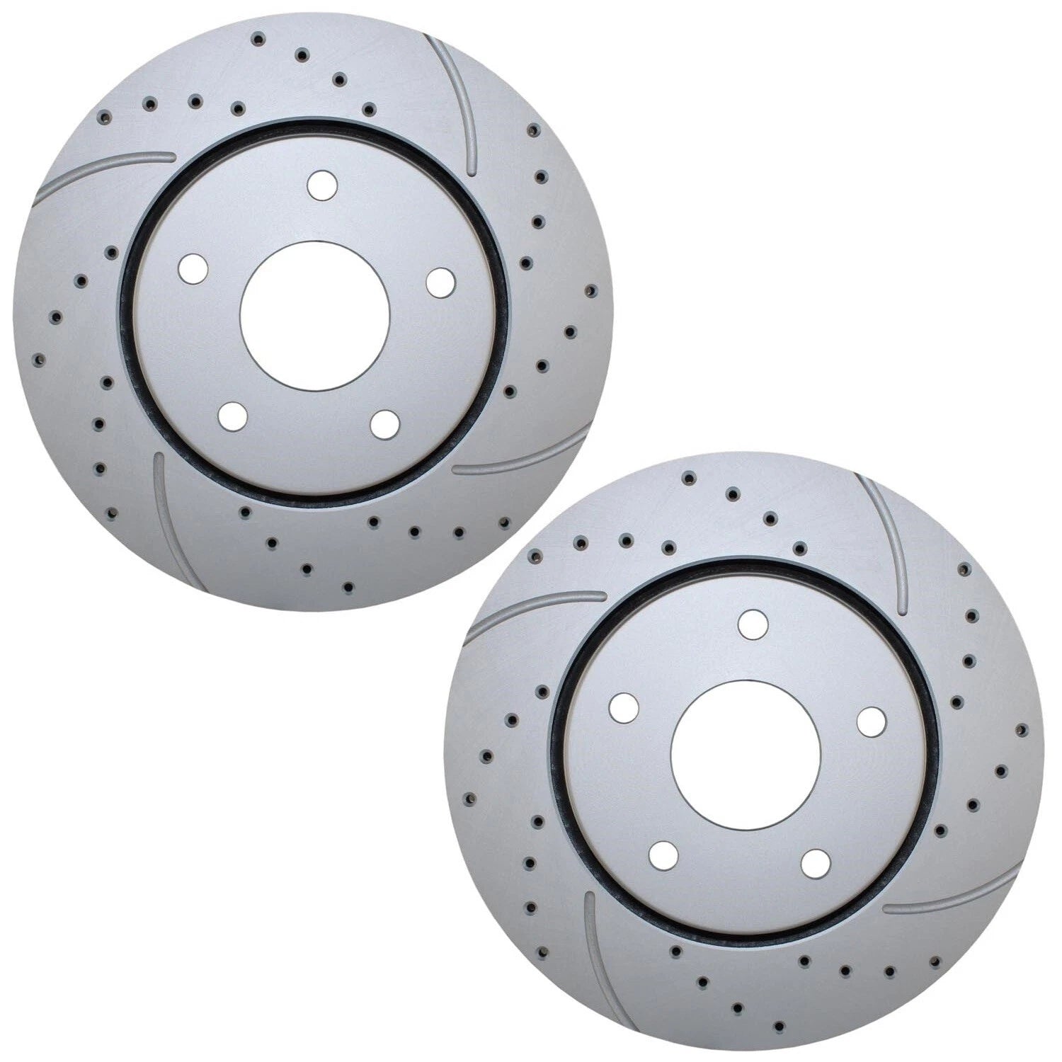Set of 2 Front Drilled 302mm Brake Rotors for Chrysler Dodge Ram VW
