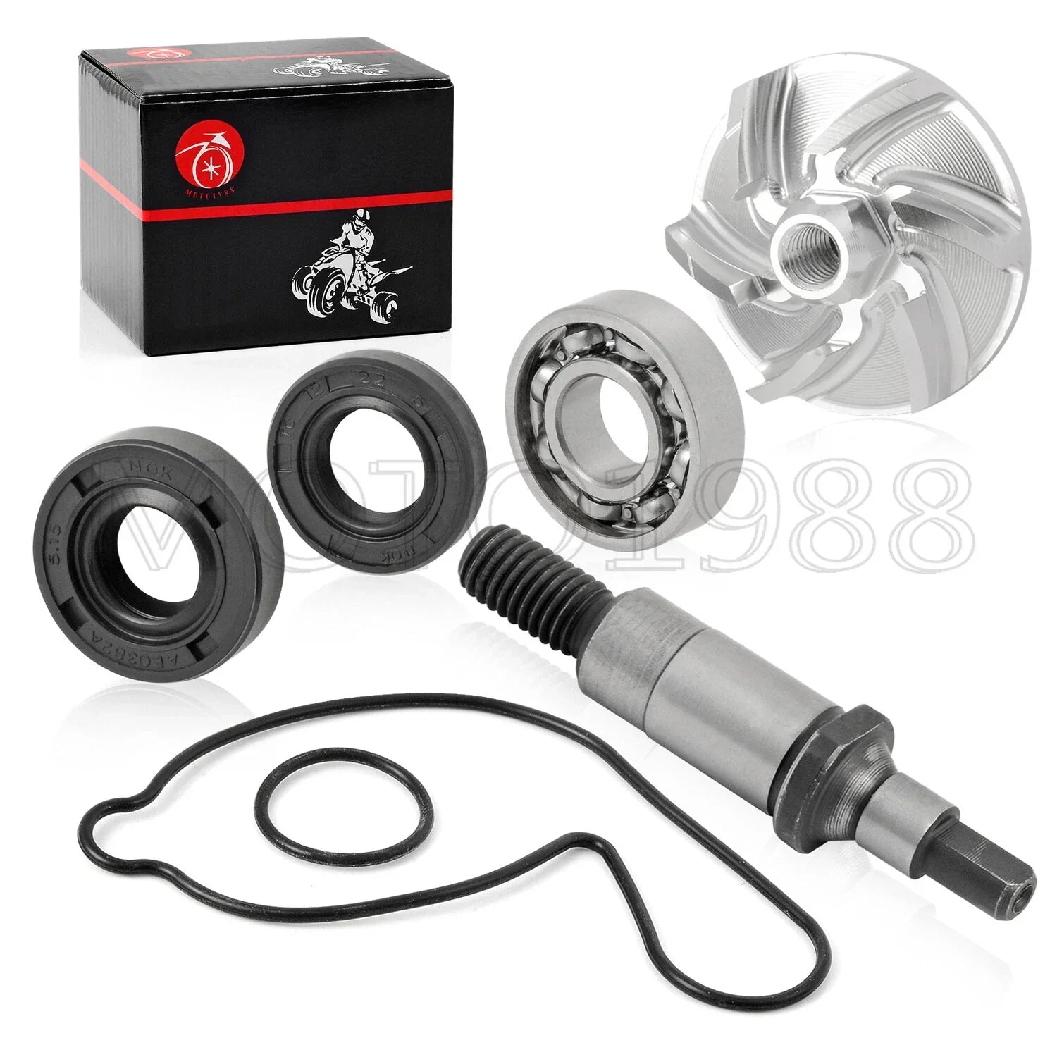 Water Pump Seal Impeller Shaft Bearing Repair Kit for Yamaha YFZ450 (2004–2013)