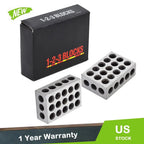 Matched Pair Ultra Precision 1-2-3 Blocks for Machinist Jig (23 Holes)