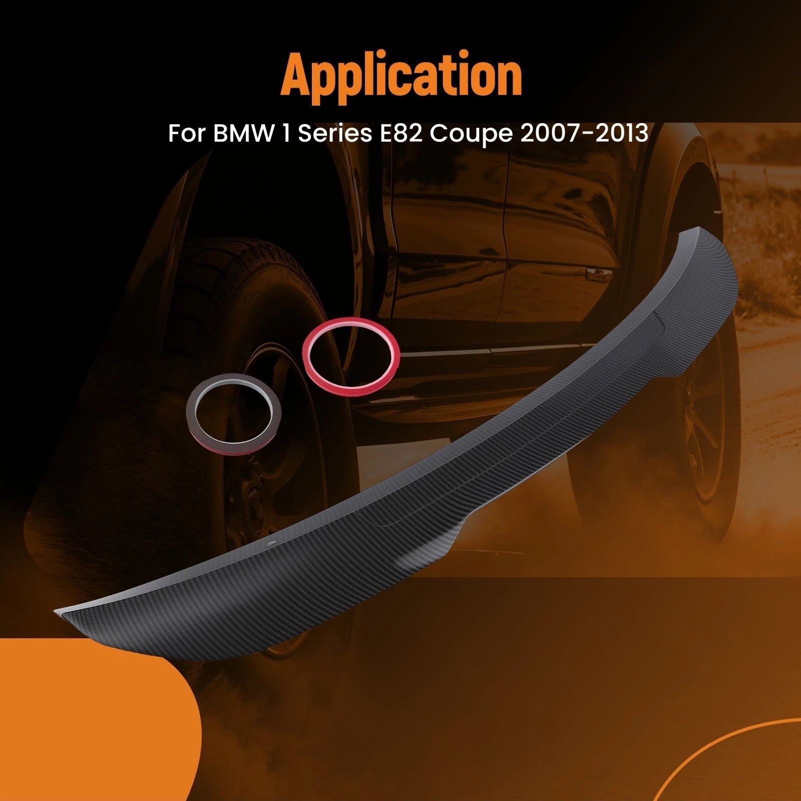 Rear Trunk Spoiler for BMW 1 Series E82 Coupe (2007–2013) ABS Carbon Look