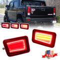 2X Red LED Rear Bumper Reflector Tail Lights for Hummer H2 (2005–2009)
