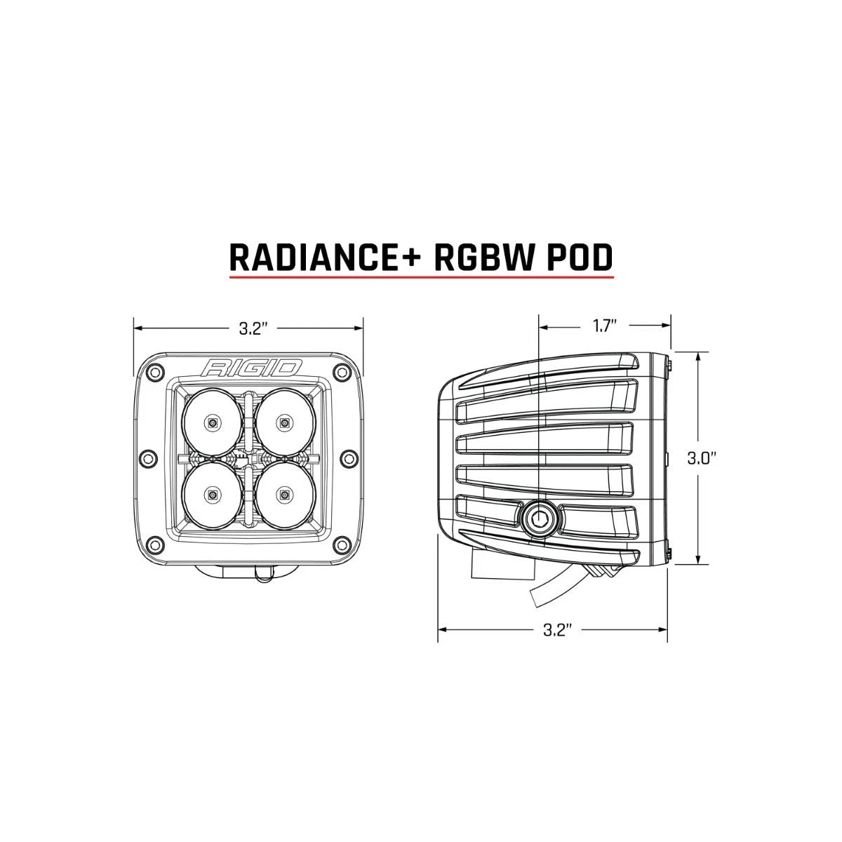 Rigid Radiance+ RGBW Pod Lights for ATV/UTV (2020–2023)