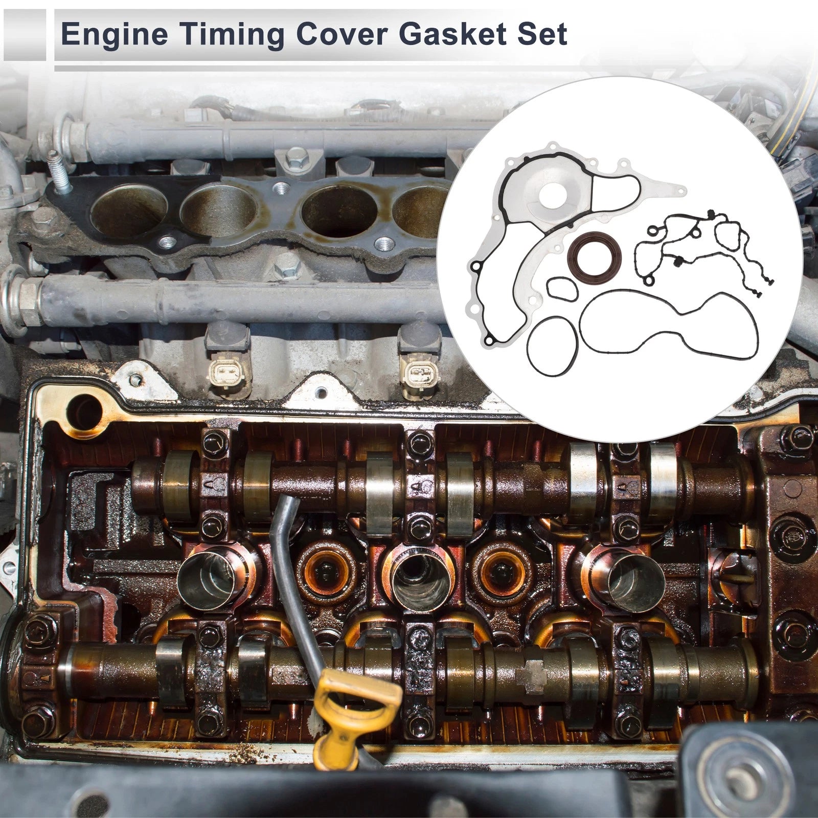 Set of 2 Engine Timing Cover Gasket TCS46162 for Jeep Wrangler (2012–2016)