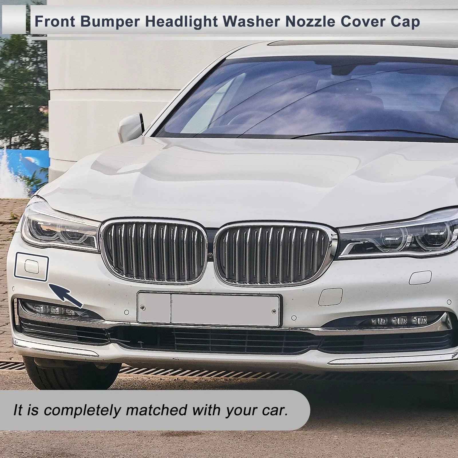 Front Left Side Bumper Headlight Washer Nozzle Cover Cap for BMW 740i