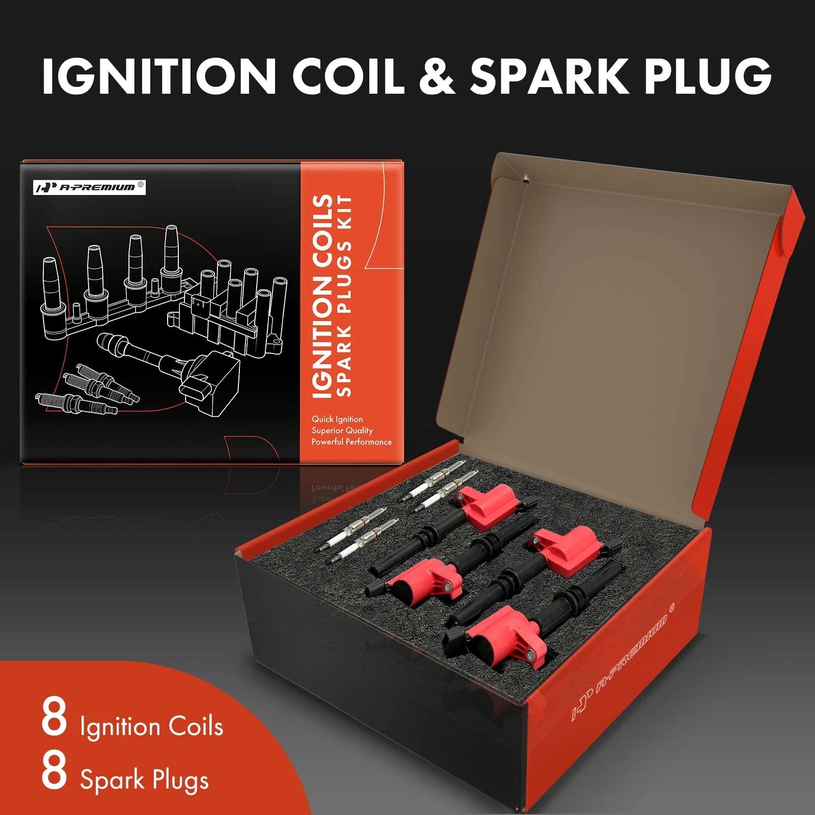 Set of 8 Ignition Coils & 8 Spark Plugs for Ford F-150 Expedition