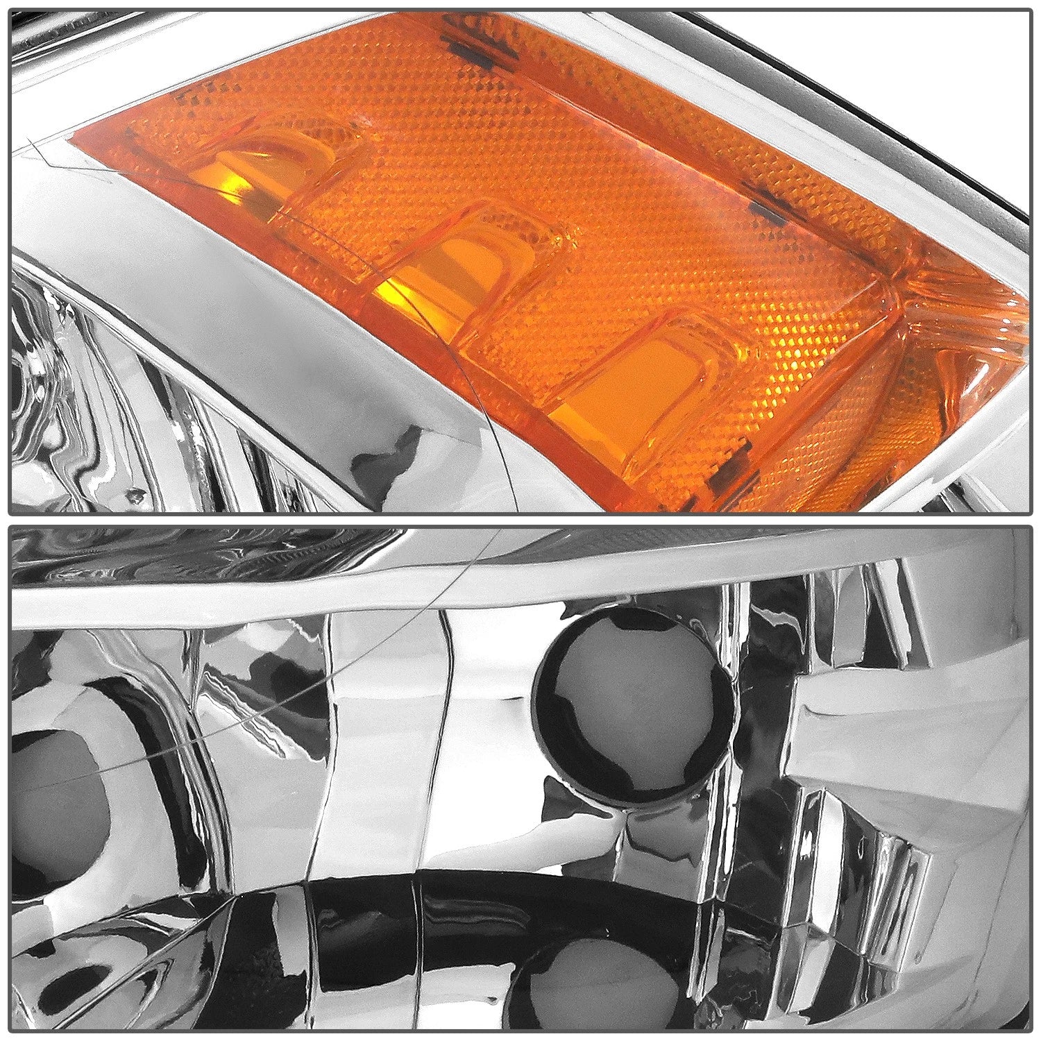 Chrome/Amber Side Headlight Lamps for Dodge Ram Pickup (2009–2018)