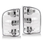 Chrome Tail Lights with Bulb for Chevy Silverado 1500 2500HD 3500HD (2007–2014)