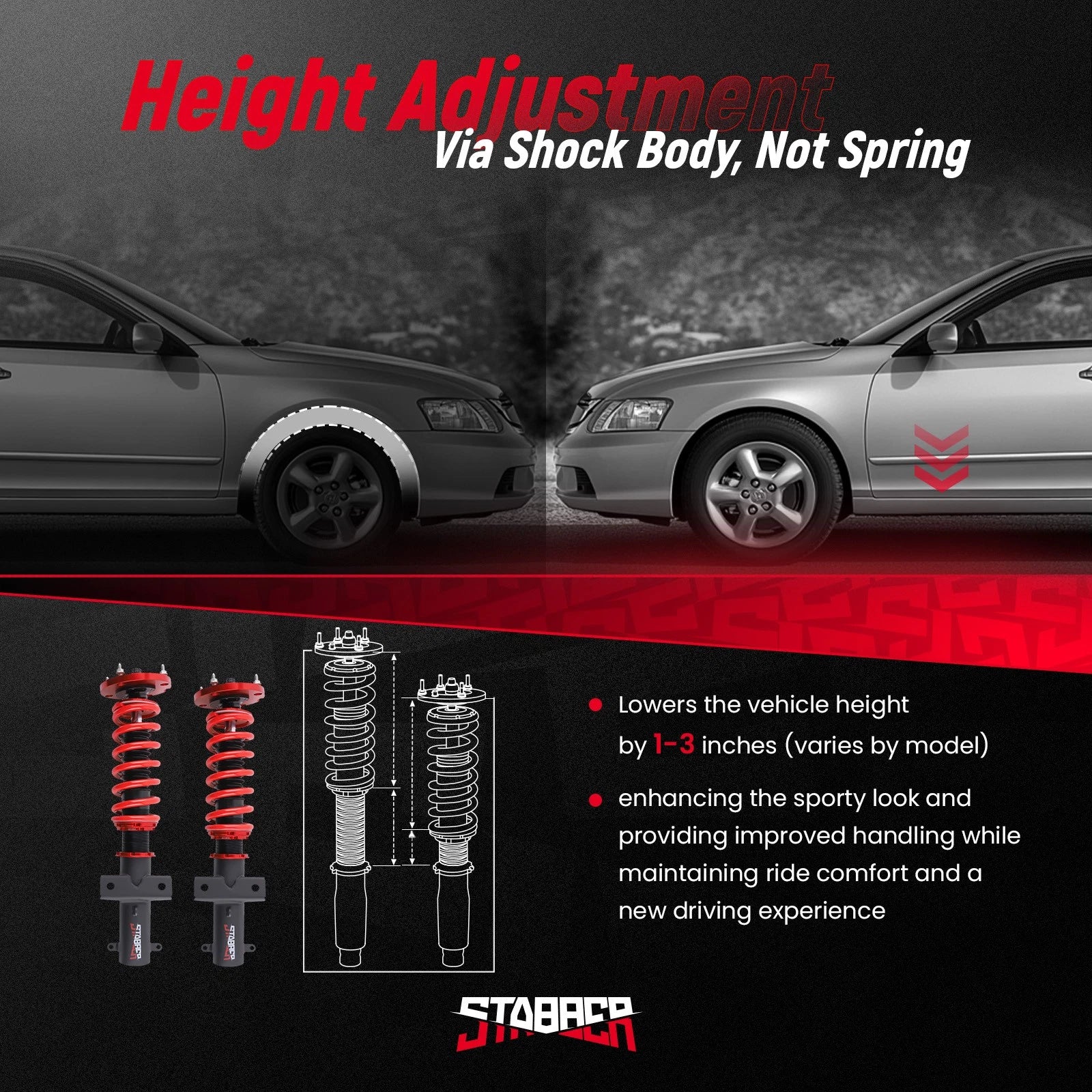 24 Way Adjustable Coilover Damper Kit for Ford Mustang (2005–2014)