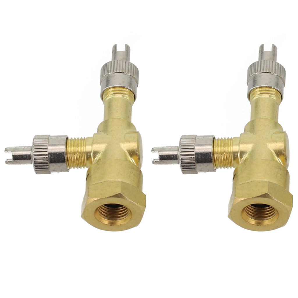 2X TPMS Valve Tee Adapter for Motorcycles and Cars (Pack of 2)